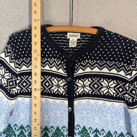 Classic Elements Womens Sweater Size M Fair Isle Christmas Holiday Cardigan Cozy - Picture 8 of 16
